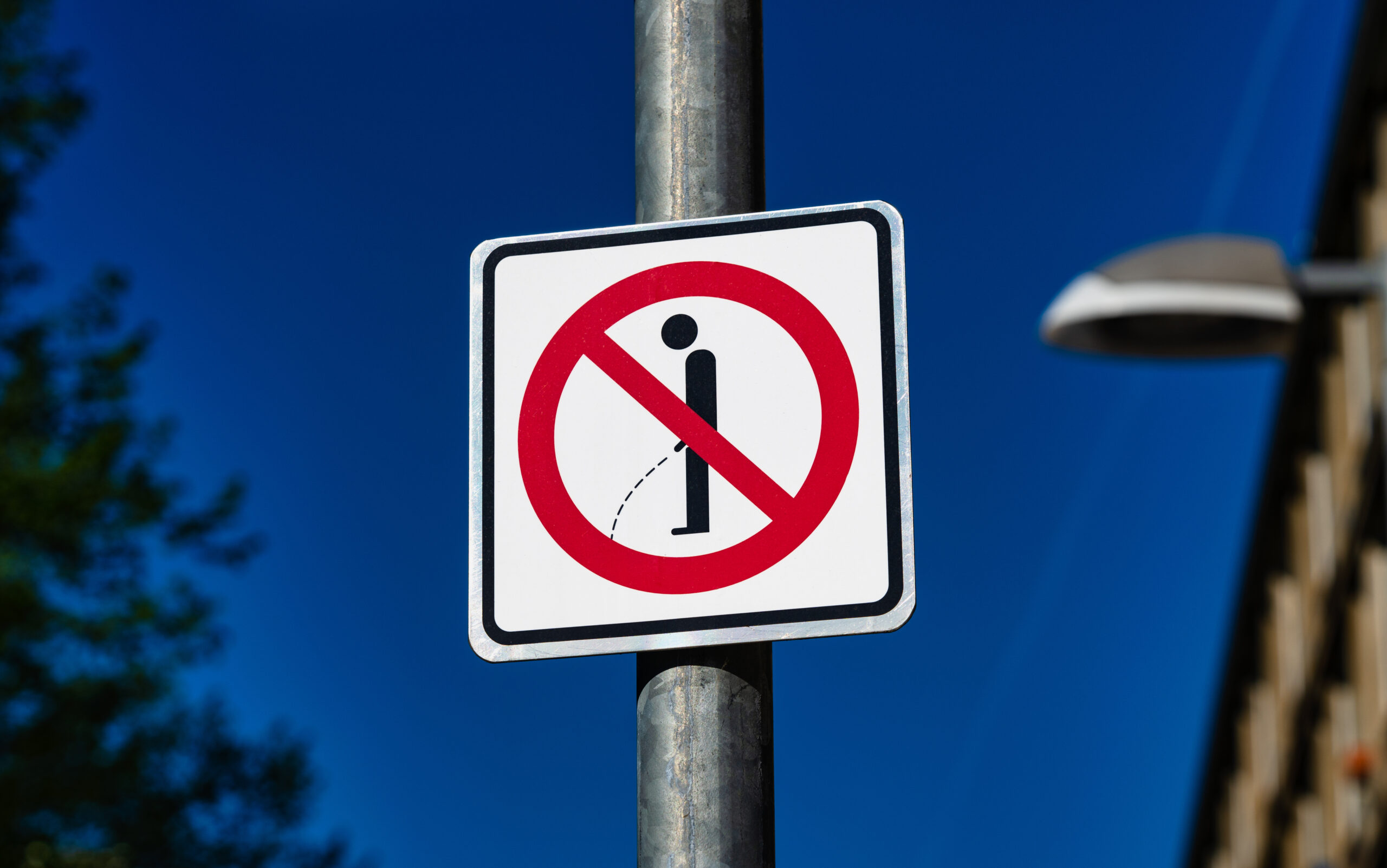 Sign showing a symbol for no urinating